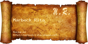Marbeck Rita névjegykártya
